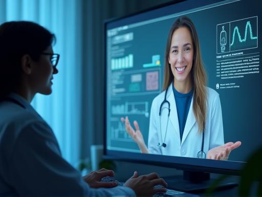 Person on a video call accessing healthcare resources